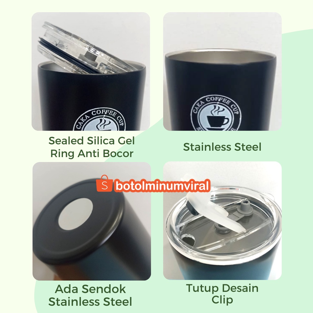 Coffee Cup Termos Stainless Steel Mug 420ml Premium Aesthetic Kopi Tumblr Travelling