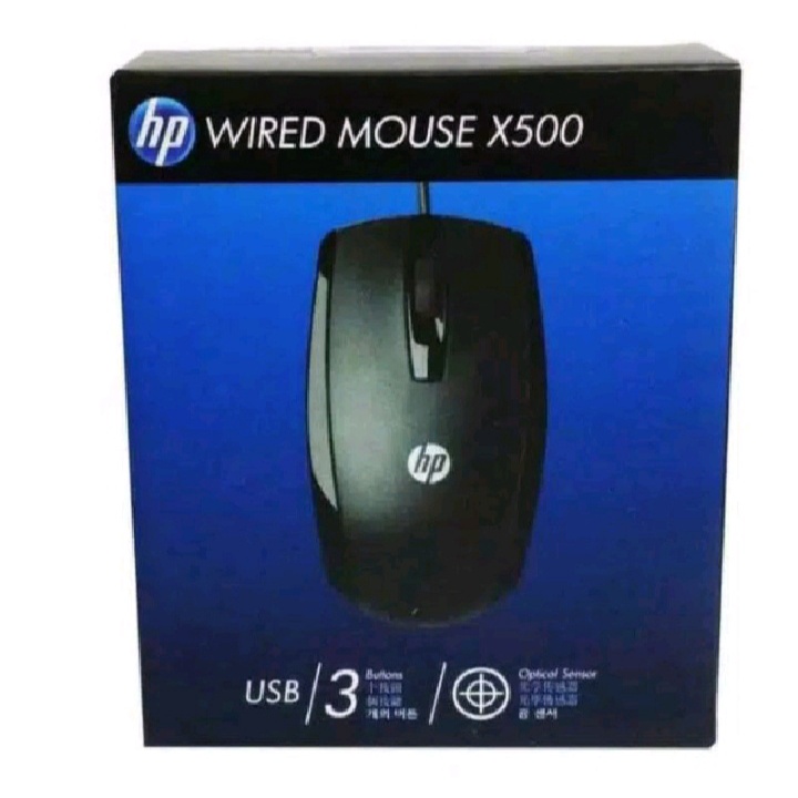 Mouse HP X500 Optical USB Mouse Kabel Mouse USB Wired Optical High Quality / Mouse PC Komputer Laptop Windows Optical USB Kabel Wired