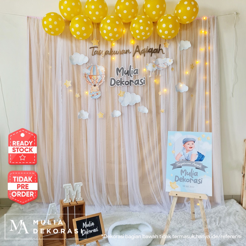 Dekorasi Backdrop Photobooth Syukuran Tasyakuran Aqiqah Ulang Tahun Khitan Anak 4 7 Bulanan Paket ABB