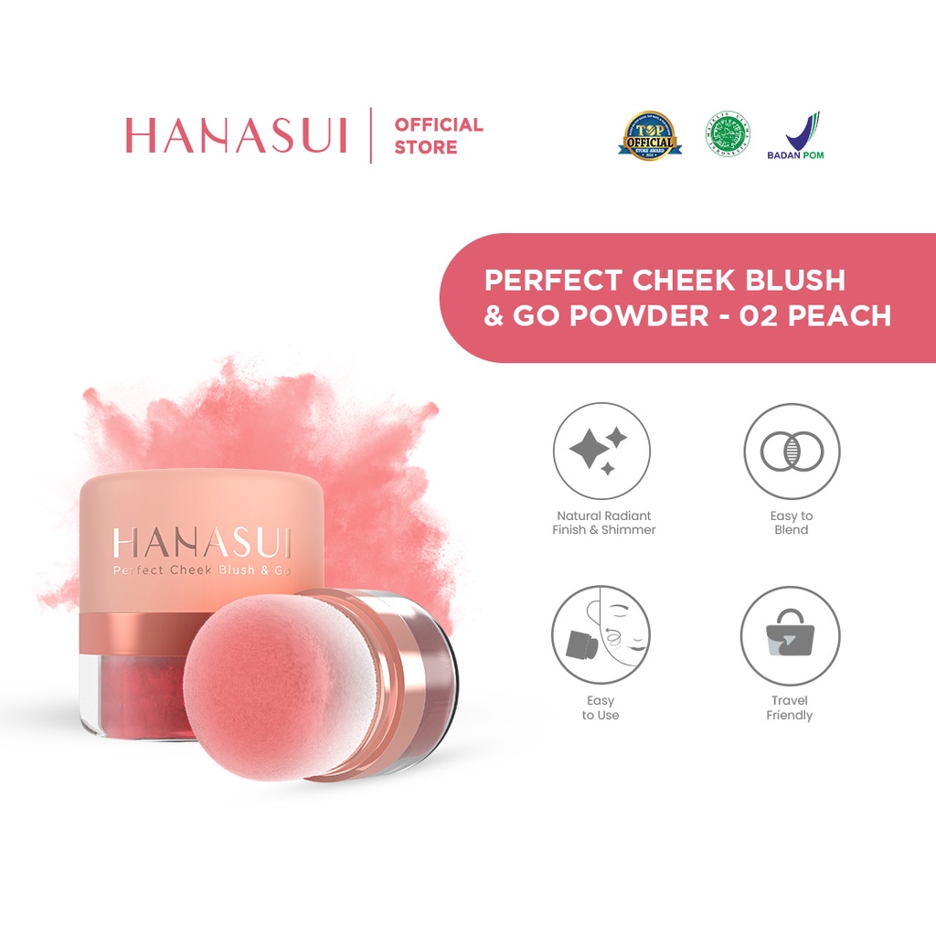 [ORI] Hanasui Perfect Cheek On Powder by Hanasui - BPOM Hanasui Cheek Pink Peach Powder 2.5 Gram