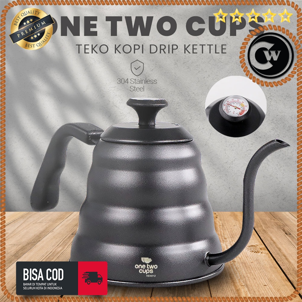 Teko Kopi Drip Kettle 1200ML With Thermometer Teko Leher Angsa 1200ML