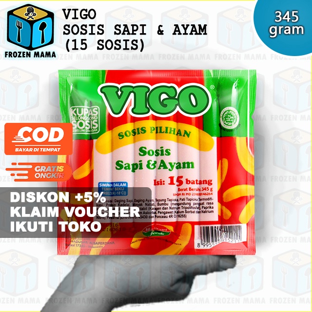 

VIGO Sosis Sapi dan Ayam (15 pcs) Frozen Food Makanan Beku Olahan Murah Siap Saji Secara Instan