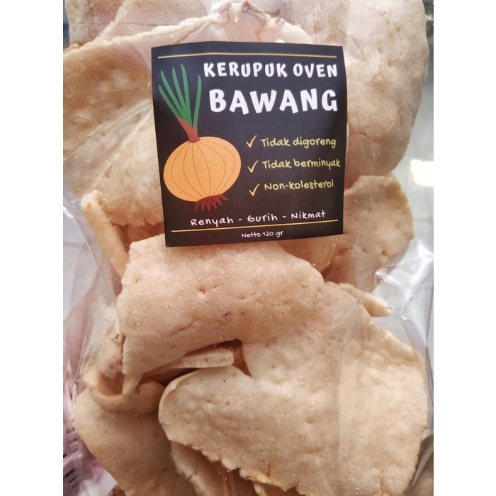 

NEW Kerupuk Oven Bawang - No MSG, Non Kolesterol, Non Minyak, Gurih!