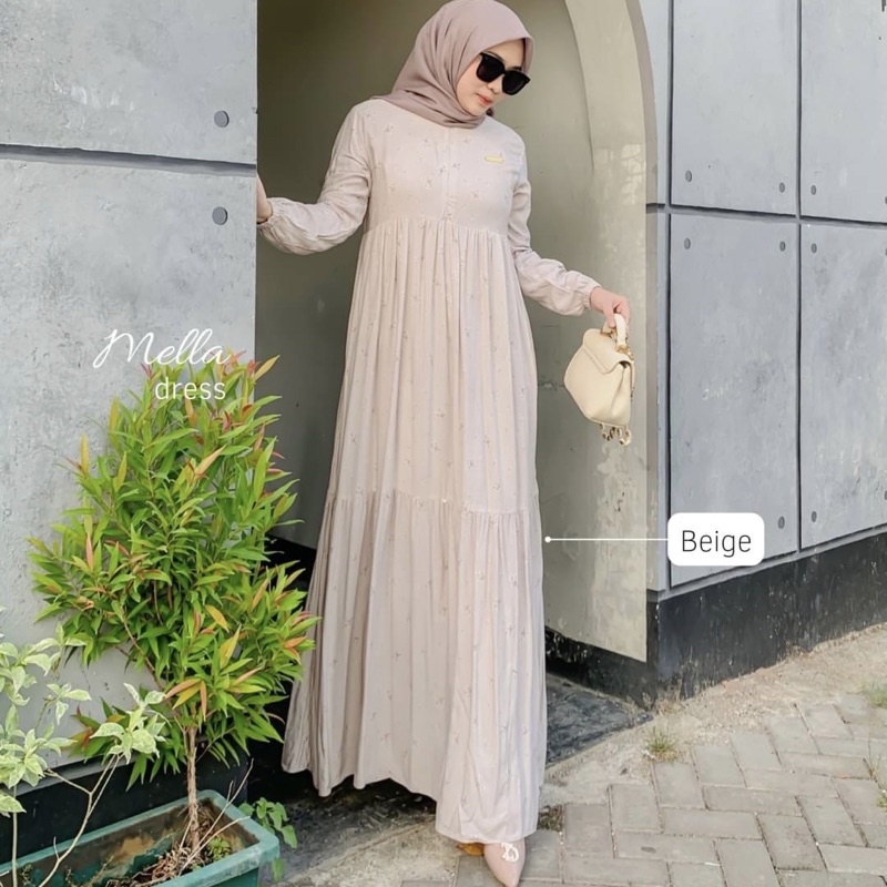 DYN -  Basic Mella Dress - Gamis Wanita Rayon Premium Busui Friendly-2