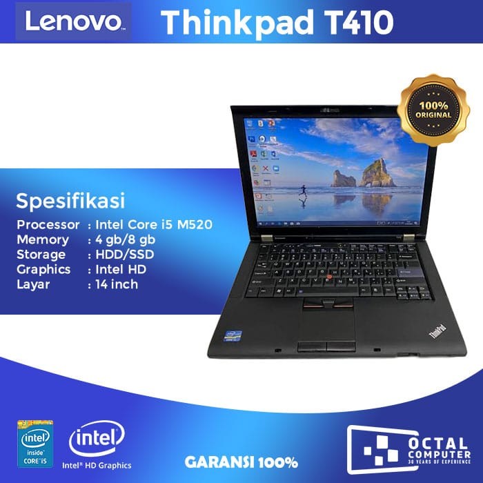 {bekas} Laptop Lenovo T410 Intel Core i5 4gb Second Bergaransi  Terjangkau - 4 gb HDD 320GB Limited