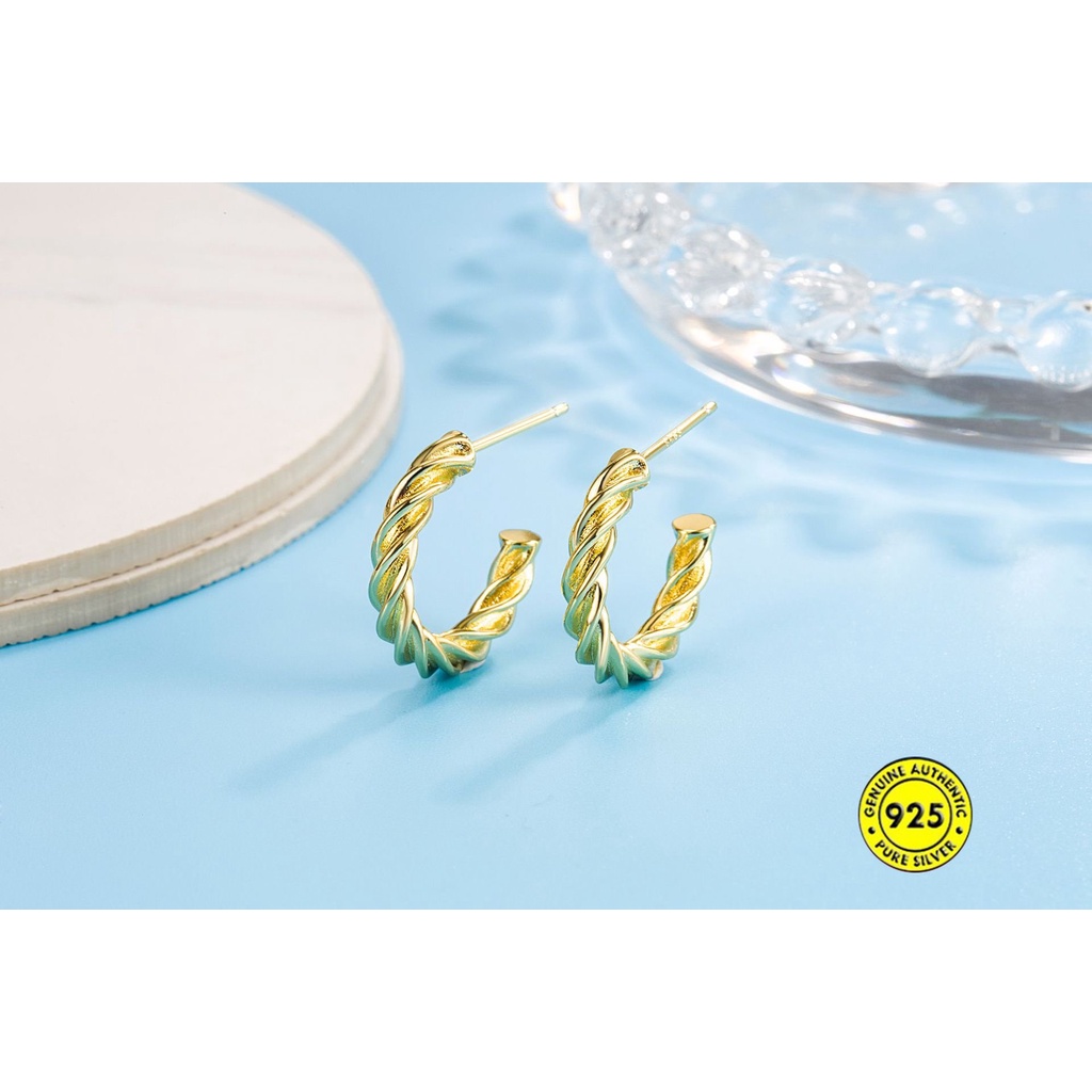 Anting Tusuk Model Huruf C Untuk Wanita U1061