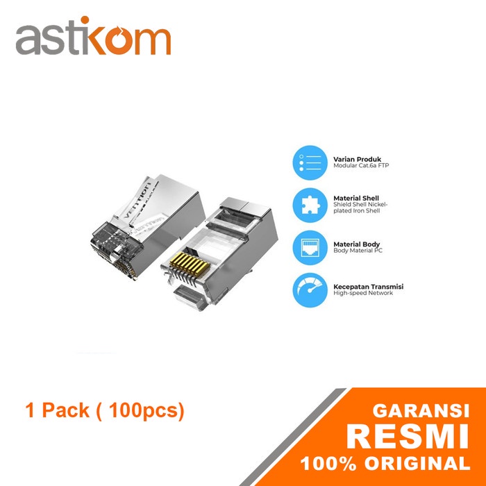 Vention Konektor RJ45 Cat6 6a FTP Gigabit Connector 1 Pack 100pcs IDFR0-100