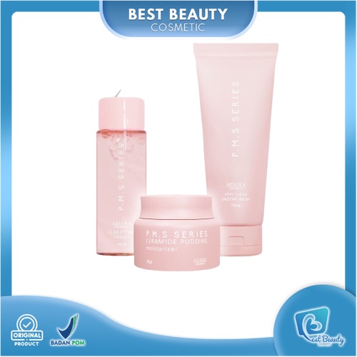 ★ BB ★  ADARA P.M.S Series | Stay Clear Enzyme Wash - Clarifying Toner - Ceramide Pudding Moisturizer