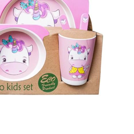 Set Alat Makan 5 in 1 / Piring Makan Anak Balita Peralatan Makan - 005 - Flamingo