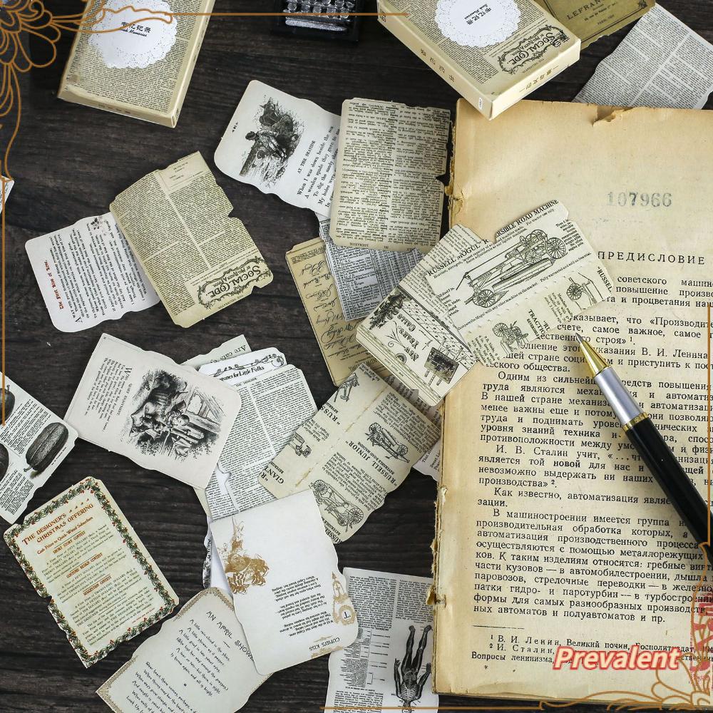 24pcs / Pak Stiker Desain Koran Gaya Retro Vintage Untuk Dekorasi