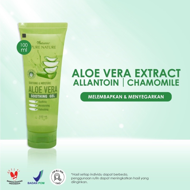 Ready Stok (BPOM) Autumn Soothing &amp; Moisture Aloe Vera Soothing Gel Tube 100 ML