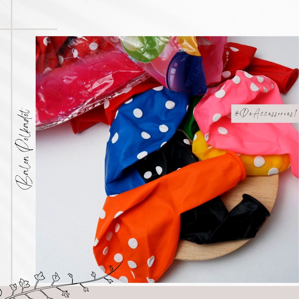(ISI 100 pcs ) Balon / Balon Polkadot / Balon Isi 100 / Balon Polkadot isi 100 / Balon Hello kitty / Balon Karakter