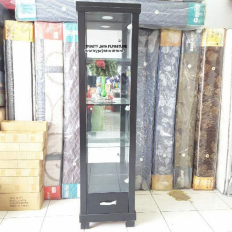 (GRATIS MASKER)Lemari kristal kaca Pajangan hias minimalis kayu