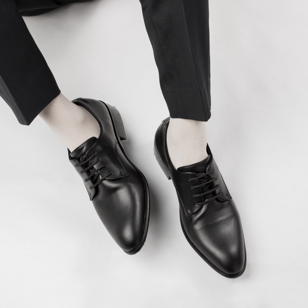 Theodore Black | Sepatu Oxford Pantofel Hitam Pria Pantopel Tali Formal Casual Kerja Cowok Ori | FORIND Nazreal