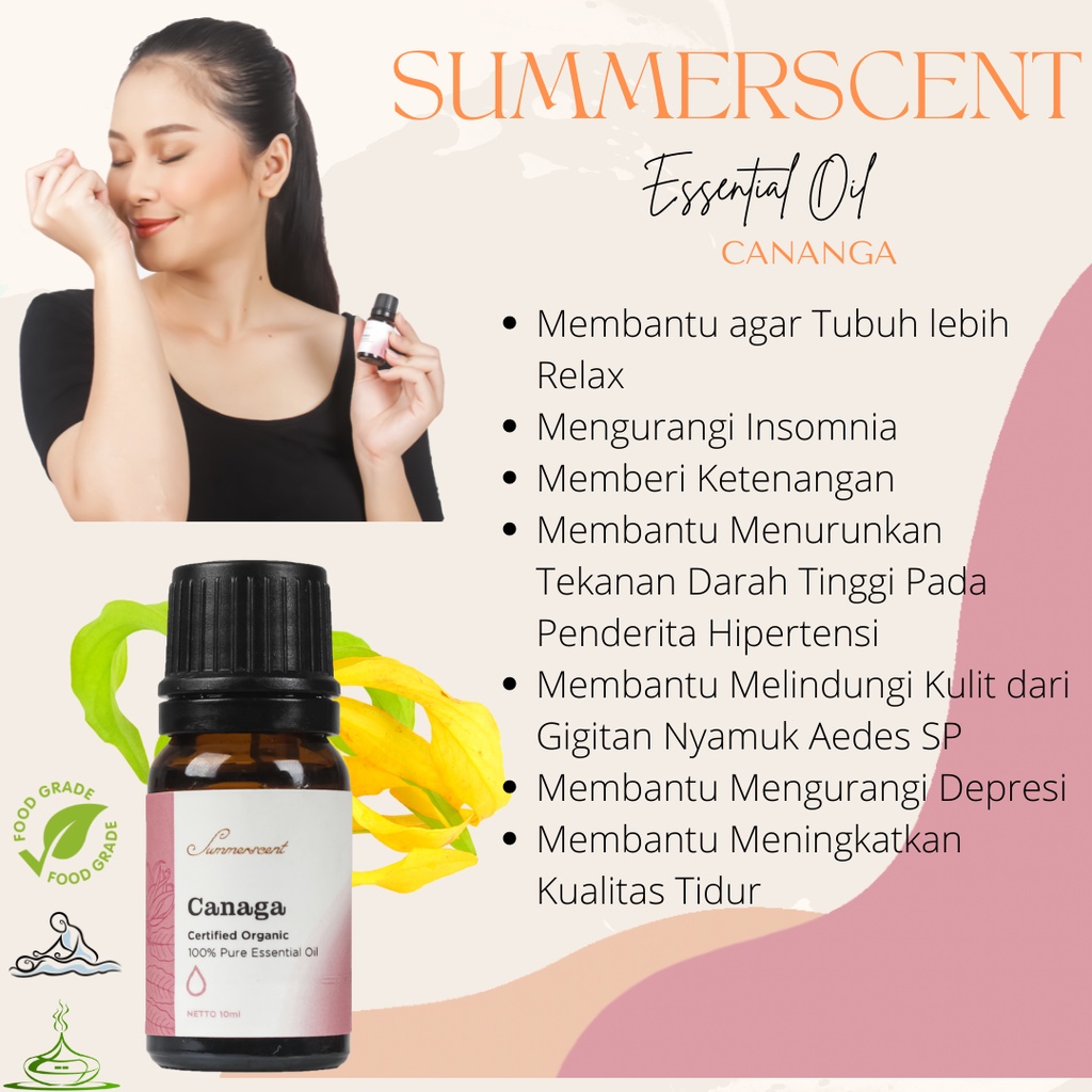 SUMMERSCENT Essential Oil Aromatherapy CANAGA Pengharum Ruangan Esential Oil Aromaterapi