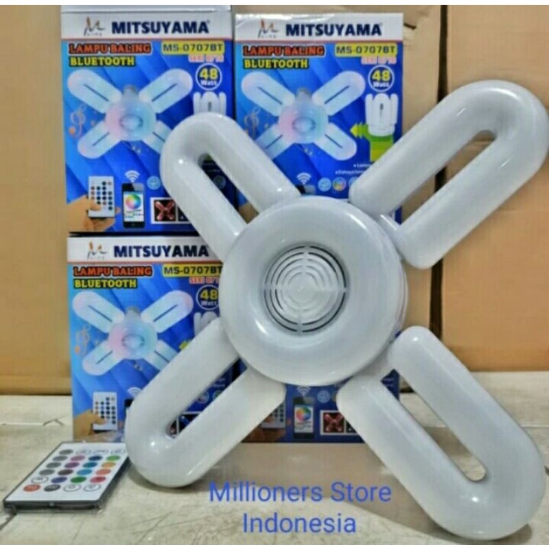 Mitsuyama Lampu LED Kipas Baling Dan Speaker Bluetooth MS-0716 45wat Original