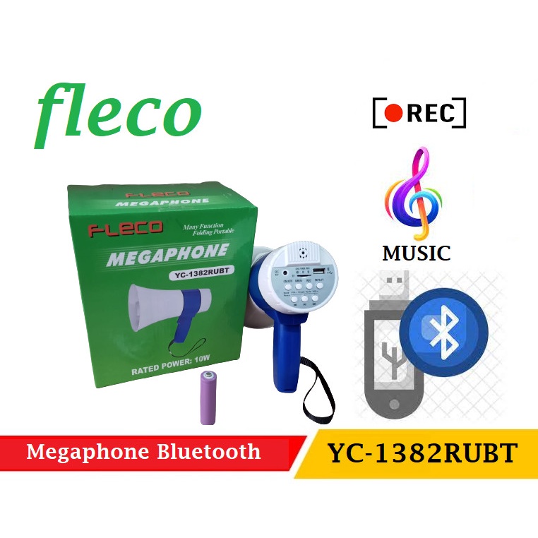 Megaphone Fleco YC-1382RUBT TOA Pengeras Suara Recording Bluetooth-suara mantap