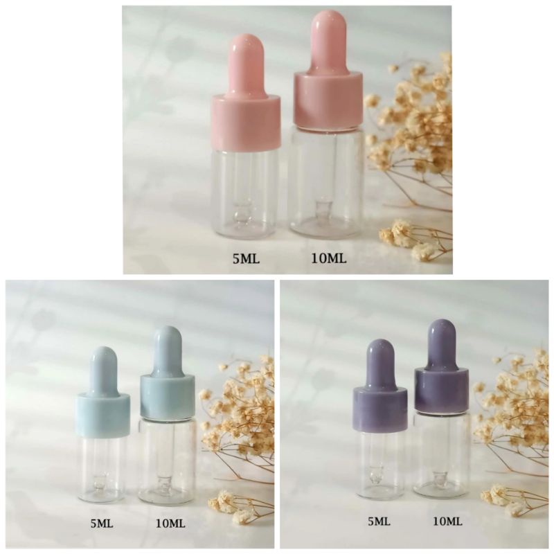 Botol 10ml Kaca Botol 5ml Kaca Botol Pipet Kaca 10ml Ring Pink Botol Pipet Kaca 5ml Ring Ungu