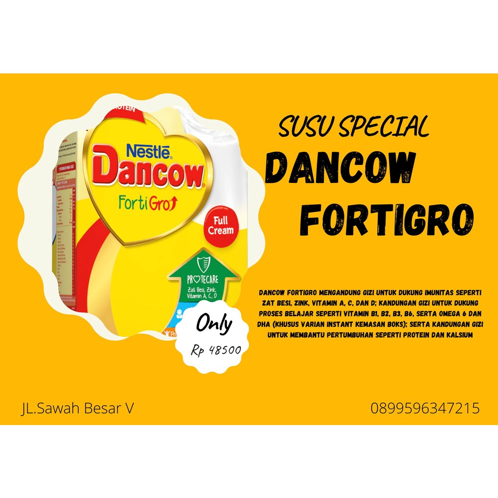 

susu dancow fortigro