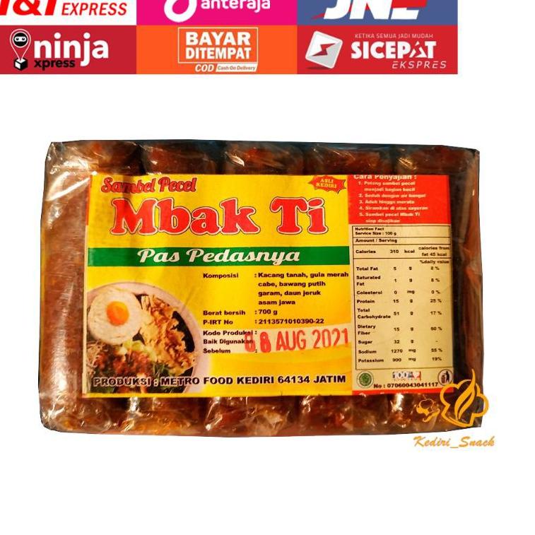 

⇟ (KEDIRI SNACK) Sambal Pecel Kediri Mbak Ti 140gr Sambel Bumbu Pecel Enak Asli Khas Kediri き