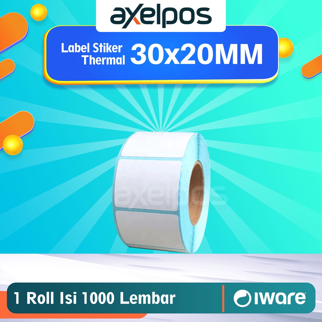 LABEL BARCODE 30X20 mm KERTAS STICKER DIRECT THERMAL 30 X 20 mm ISI 1000PCS