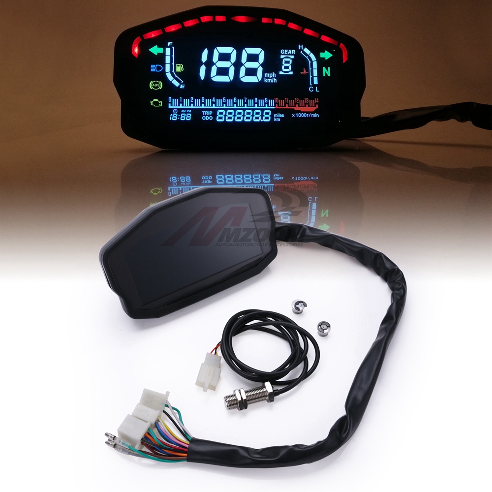 Speedometer Digital Universal Motor rx3n LED LCD Odometer Lampu Latar