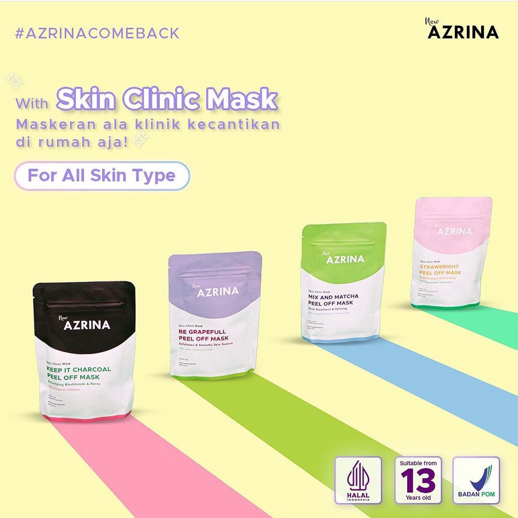 AZRINA SKIN CLINIC MASK - MASKER PEEL OFF AZRINA ORIGINAL HALAL BPOM