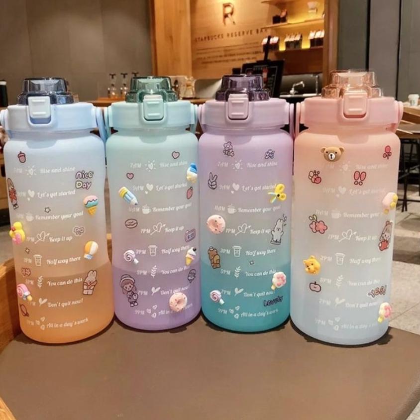 Z39D Botol Minum Gradasi ORIGINAL Jumbo Tritan Transparan Full Colour Olahraga Travel Motivasi Penan
