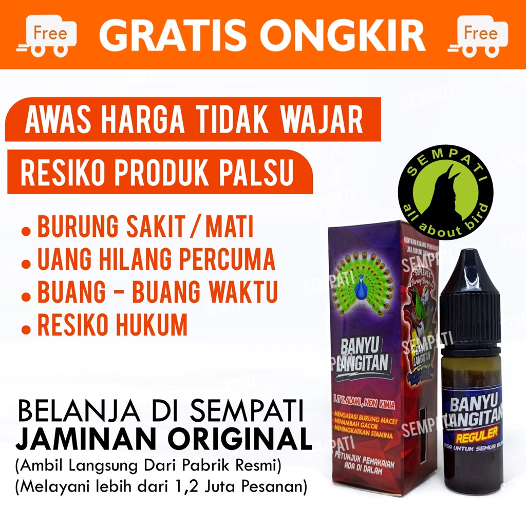 BANYU LANGITAN REGULAR VITAMIN OBAT PENGGACOR BURUNG MURAI KACER CUCAK PLECI KAPAS TEMBAK DLL BYRGL