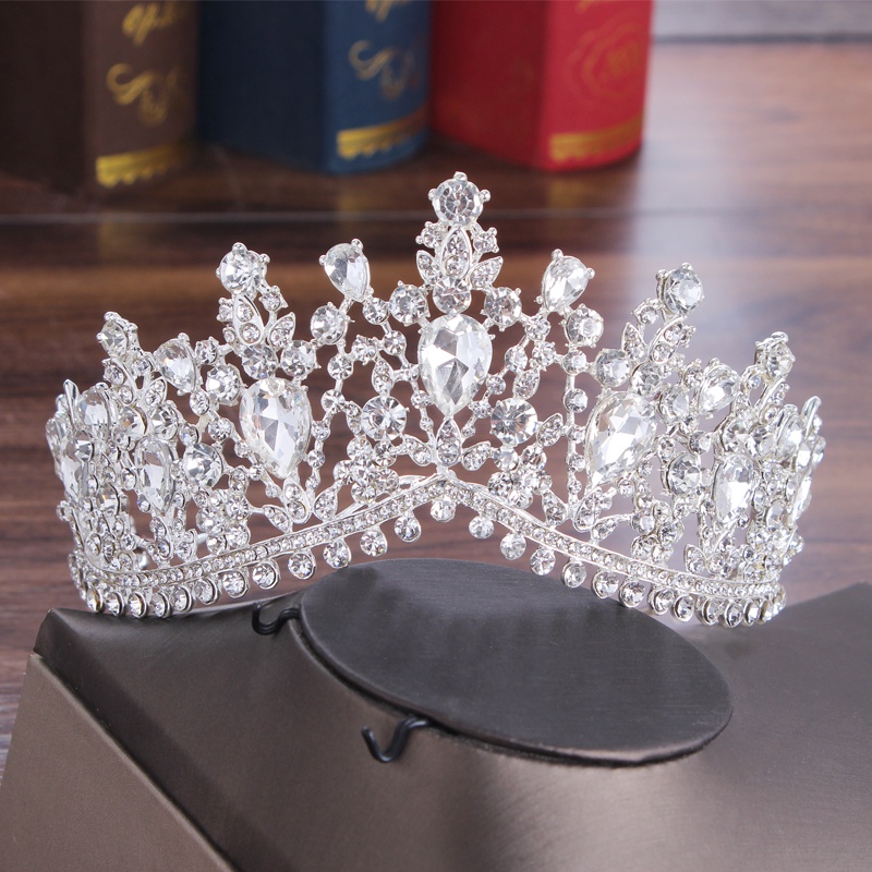 Set Kalung Tiara Mahkota Kristal Wanita Untuk Pernikahan