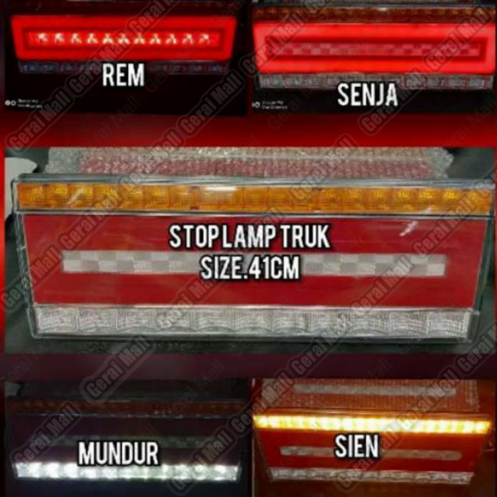 Stoplamp mobil truk merah lampu running 41 cm 24 volt