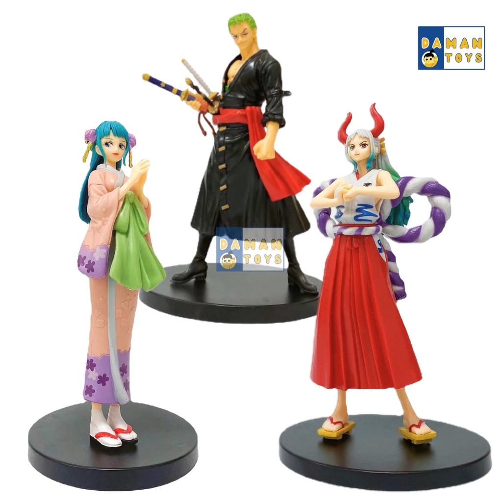 Action Figure Yamato Kaido Kozuki Hiyori Zoro Roronoa One Piece Wano Pajangan Figur Anime