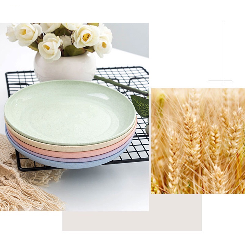 KAGK 4/5/12Pcs Set Alat Masak / Wheat Straw Piring  Bulat /Piring Kotak/Silikon Spatula / Kitchen Set Oil Brush