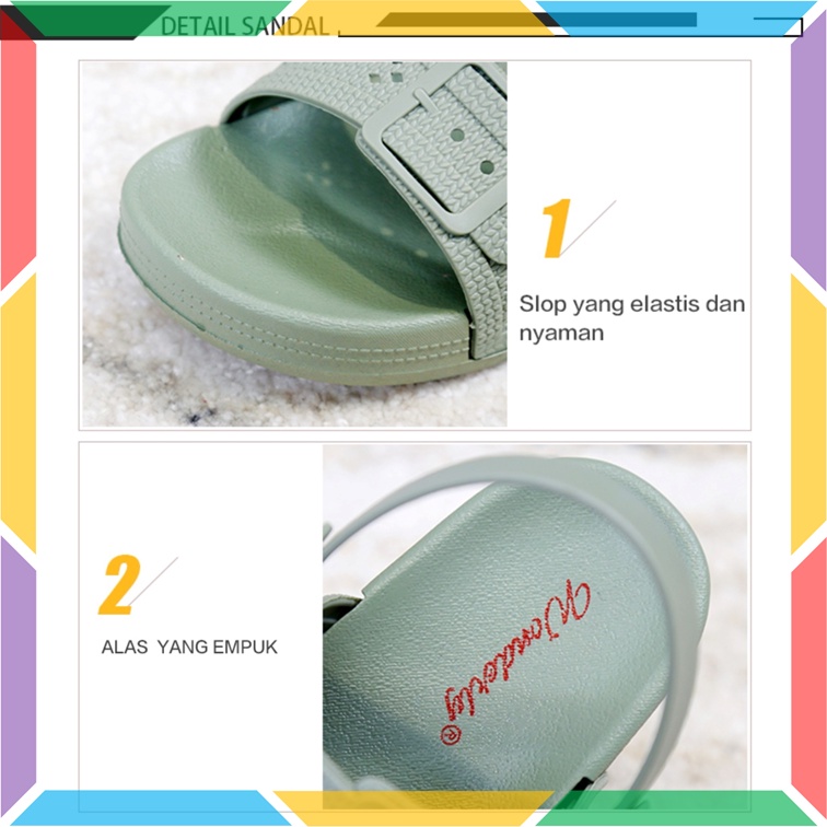 2027-5 Sepatu Sandal Wanita Wonderly Sendal Cewek Strap 2in1 Ban 2 Karet Jelly Tali Rajut Korea