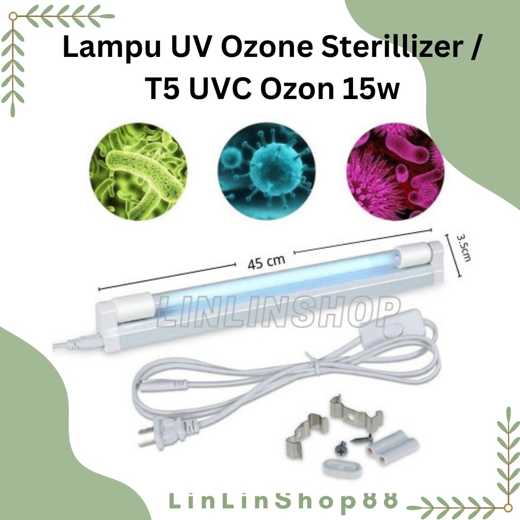 Lampu UV Sterilizer T5 15 Watt Germicidal Lampu UV PEMBUNUH KUMAN