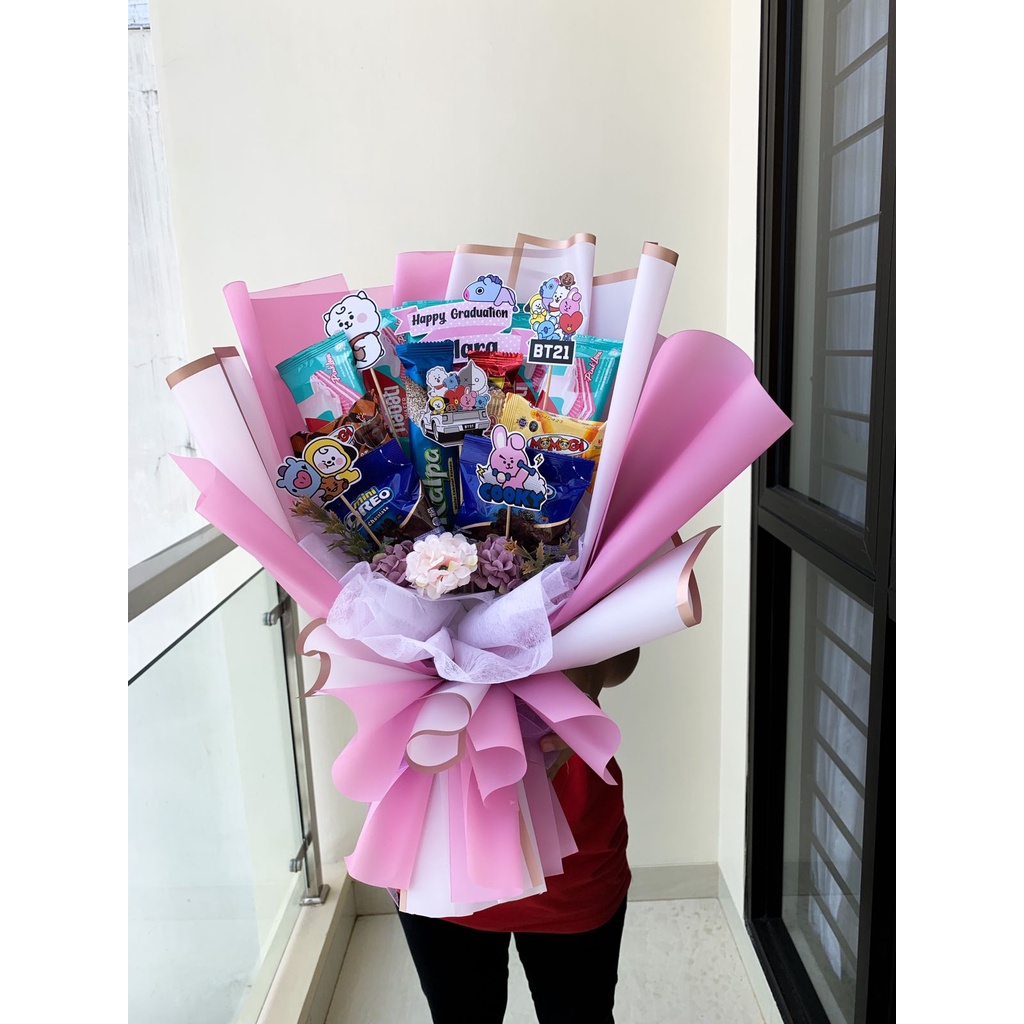 

Bouquet Snack Ulang Tahun / Buket Birthday Snack Lucu + Topper Tema