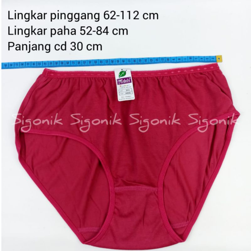 CD Celana Dalam Wanita Dewasa Jumbo FIDELA XXXL 3XL 4L Big Size Cewek Perempuan Melar Katun Soft Polos Warna Random Sigonik