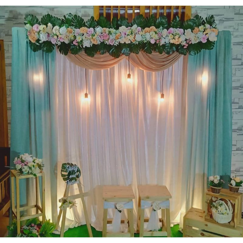 Backdrop filamin kilap Tinggi 2 x 4 meter kain dekorasi pesta