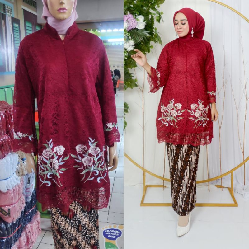 TUNIK SHANGHAI // BAHAN BRUKAT MIX BORDIR LANGSUNG // KODE LZ