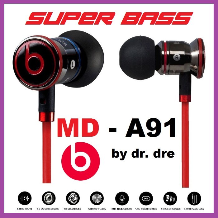 Trend-Earphone Headset with Microphone Beats by Dr. Dre MD-A91 SUPER BASS