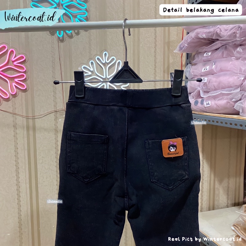 Kids jeans winter thermal celana legging anak musim dingin import hangat tebal gunung cowok cewe