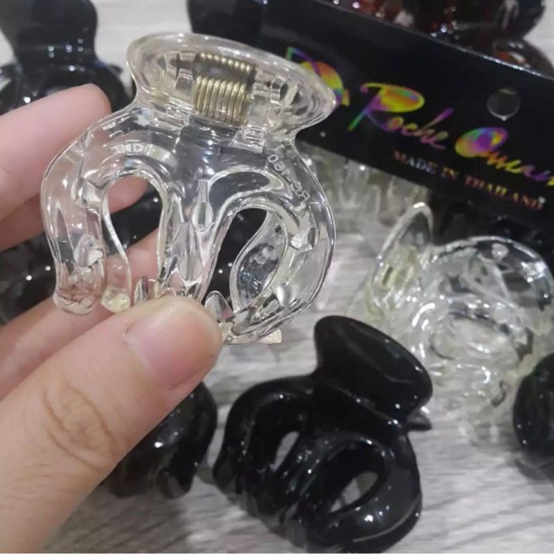 Jedai Jepitan Badai Wanita 3 Cakar Hitam & Bening 5cm