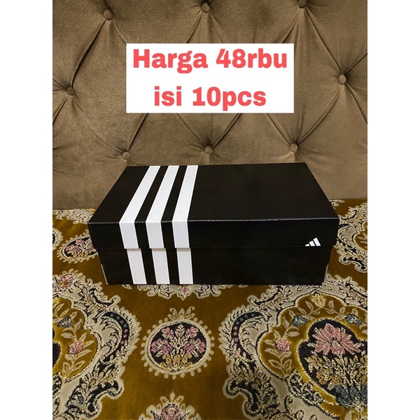inerbox-box-dus-kotak sepatu Adidas hitam murah (isi 10pcs)