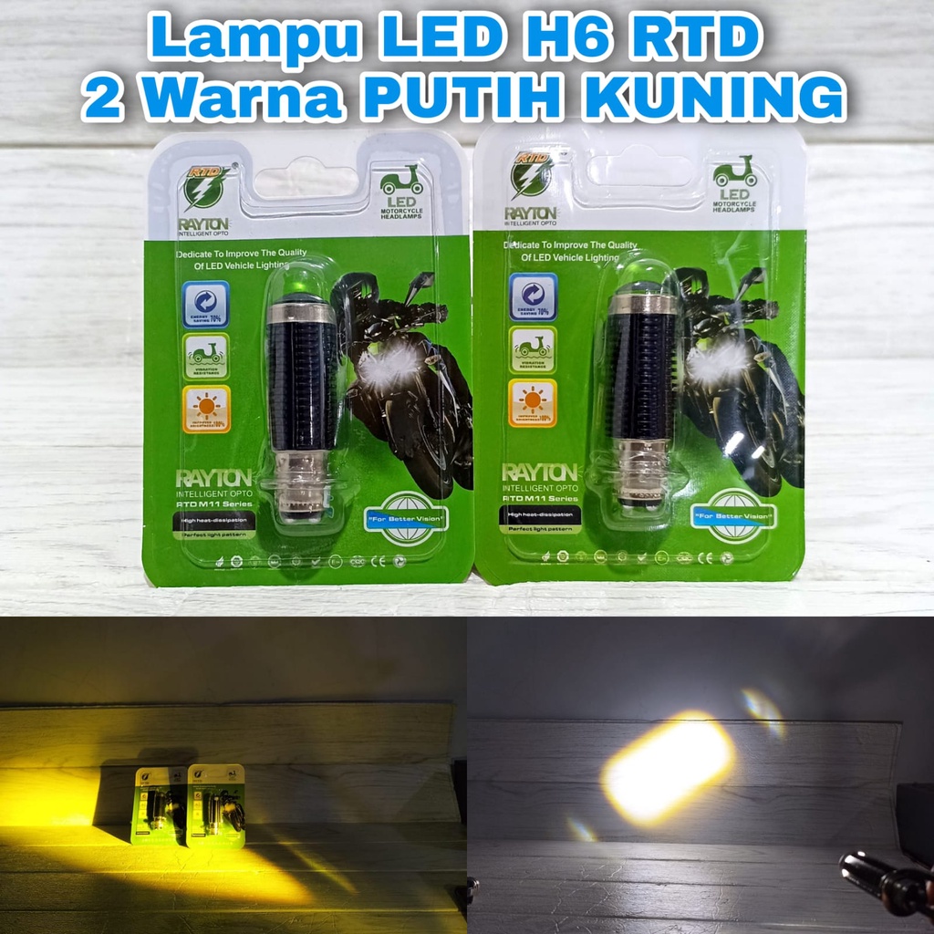 Lampu Led Motor H6 fokus RTD M02E 6 Sisi 3 Sisi M02D Nyala terang