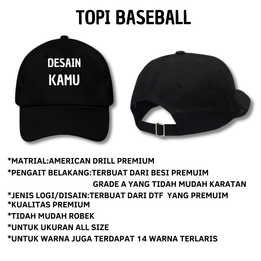 Topi Pria Wanita Bucket / Baseball / Jaring / Trucker Custom Sendiri Termurah Kualitas Premium