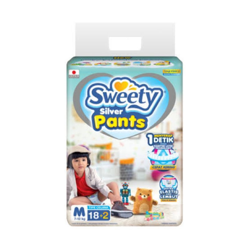 Sweety Silver Pants M18+2 / Popok Sekali Pakai / Popok Sweety