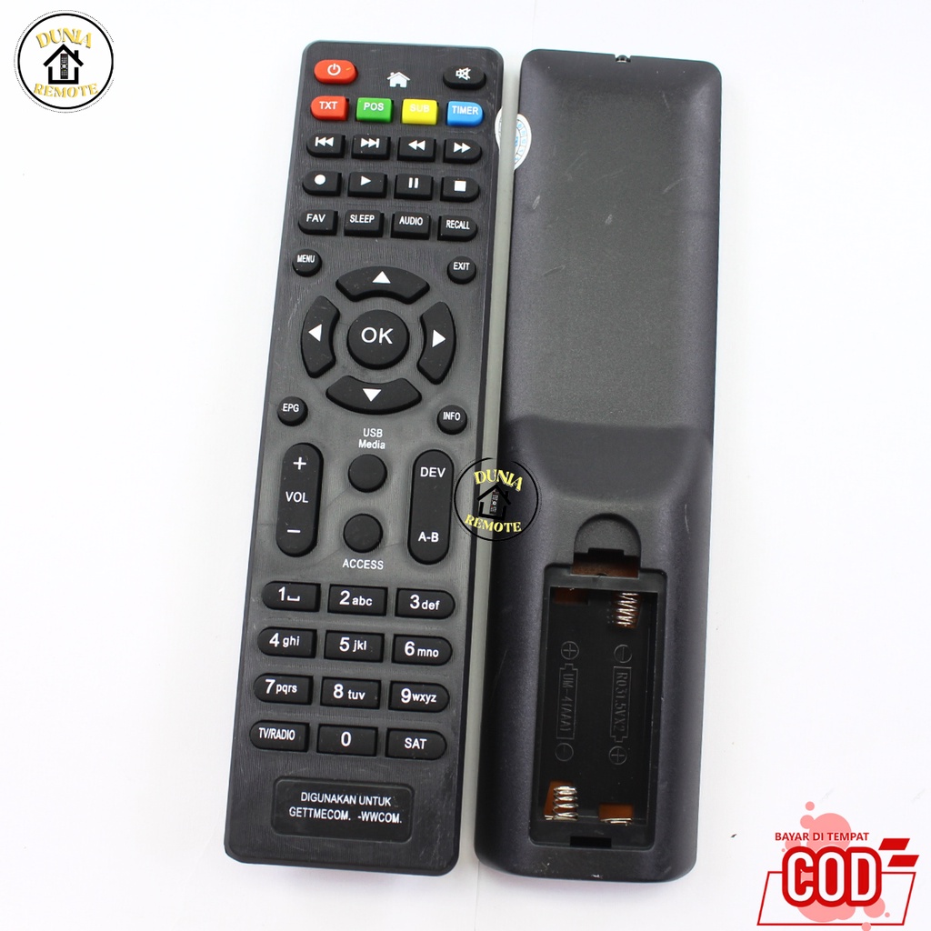 Remot Remote Receiver Parabola Getmecom 009 HD New FTA / New 3G / Z/Azplay / AVS+ / HD5 Robocop / NEW 3G