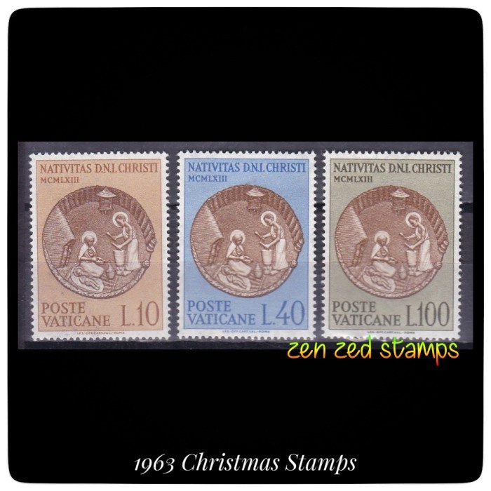 

0395 Perangko Vatican City 1963 Christmas 3v Mnh