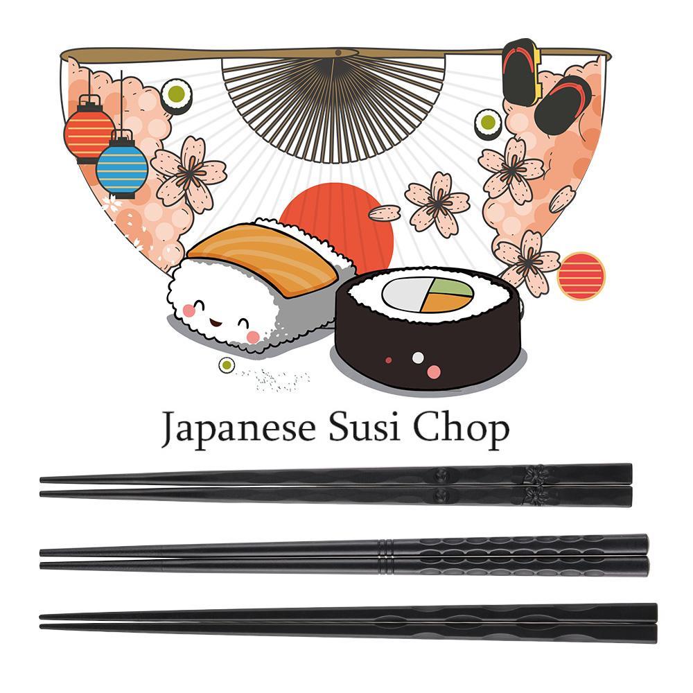 Populer 1pasang Sumpit Sushi Hadiah Dapur Portabel Non-slip