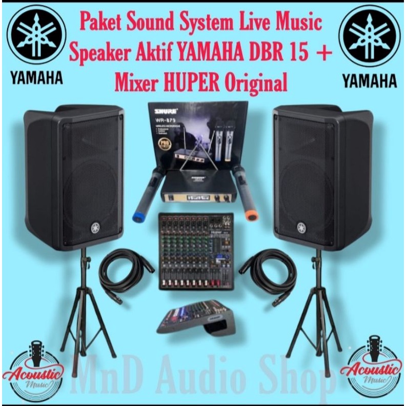 paket sound system akustik yamaha DBR 15 aktif +mixer huper 8 channel live music